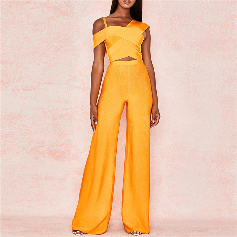 Ensemble Pantalon à Jambes Larges