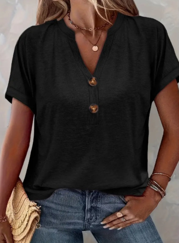 Chemise Femme Unie à Manches Courtes