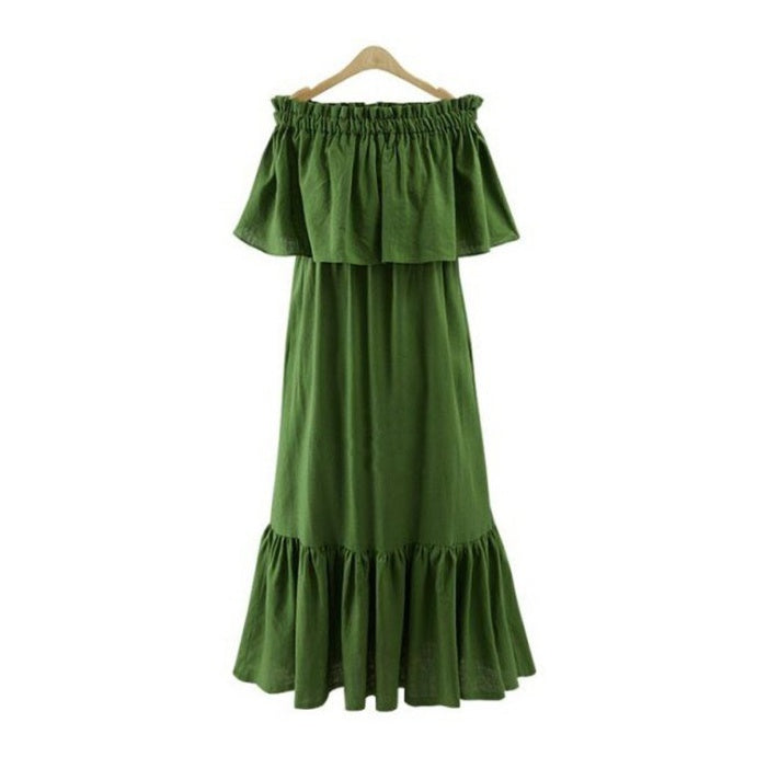 Volants mince robe longue
