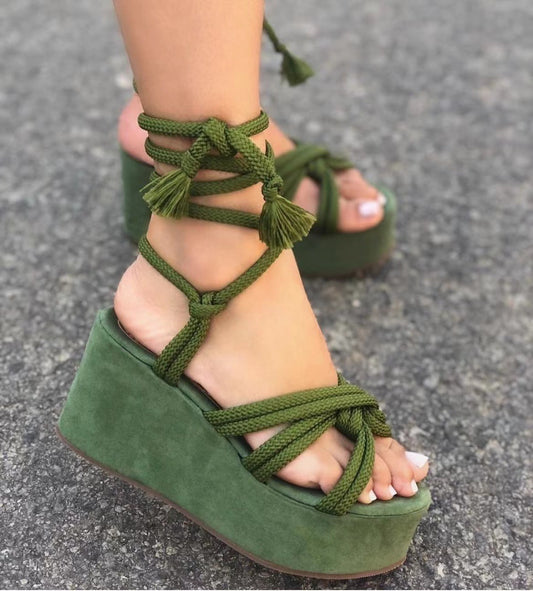 Sandales à Talons Compensés