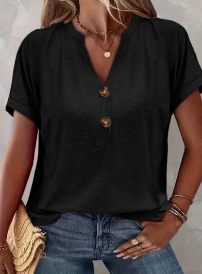 Chemise Femme Unie à Manches Courtes