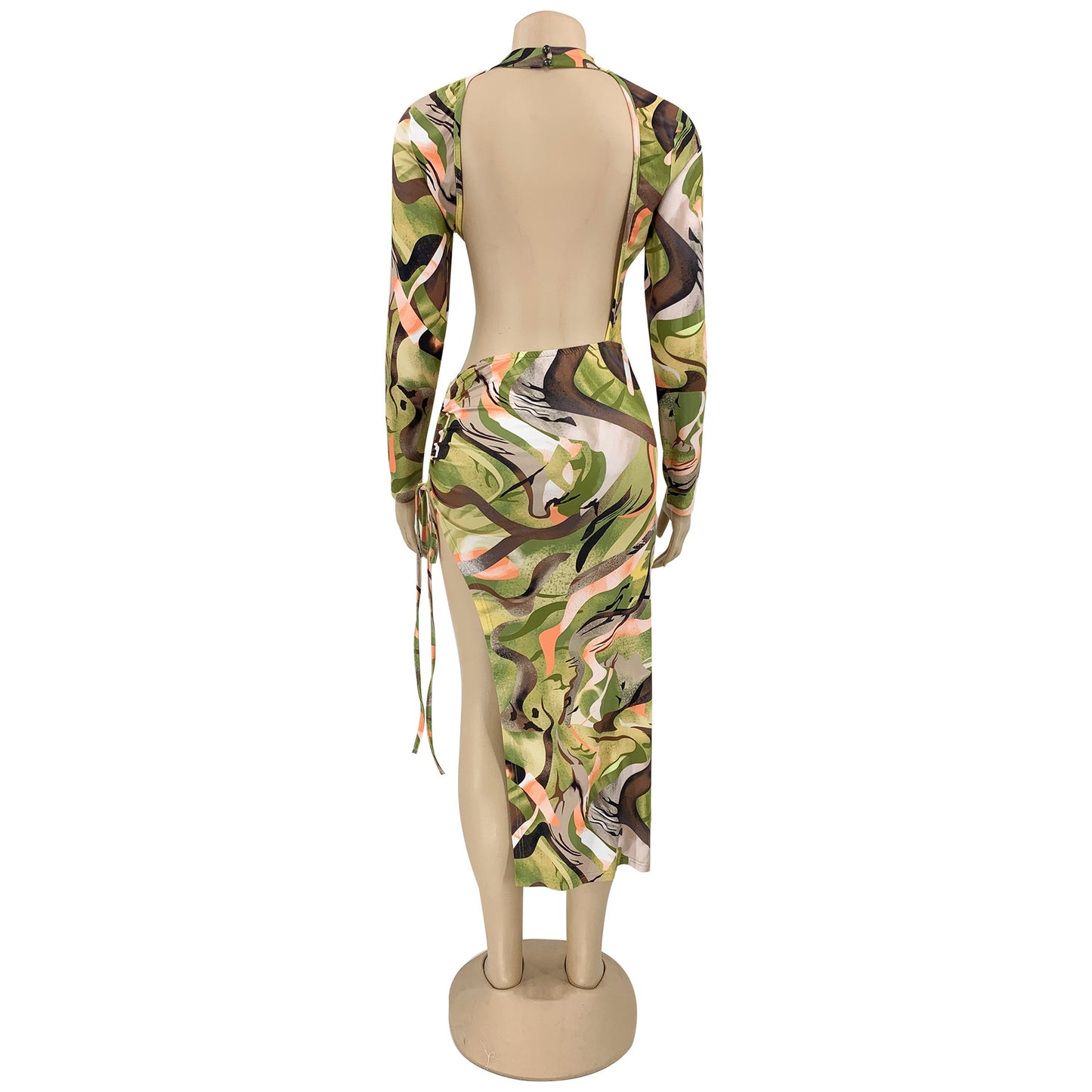 Robe Femme Imprimée avec Fente