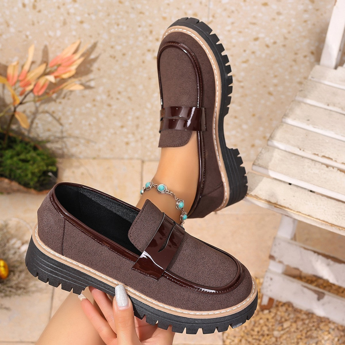 Mocassins Décontractés  – Talons Épais