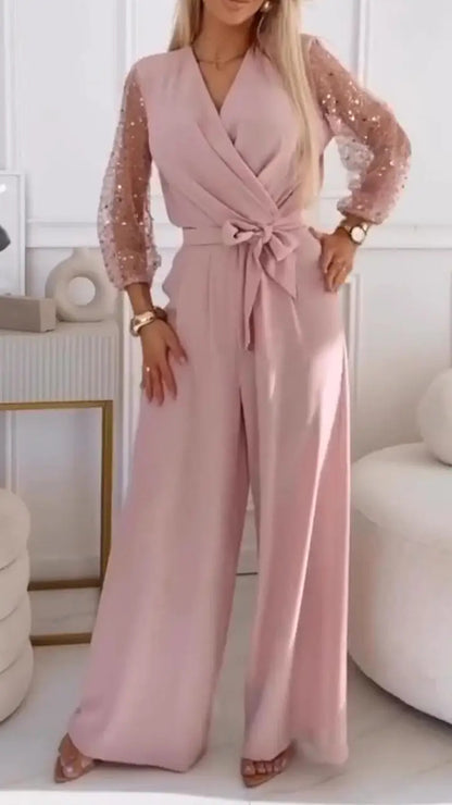 Ensemble- Haut à Paillettes et Pantalon Large