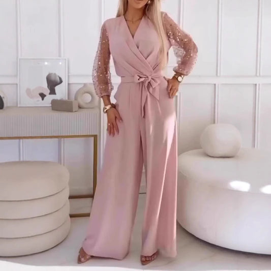 Ensemble- Haut à Paillettes et Pantalon Large