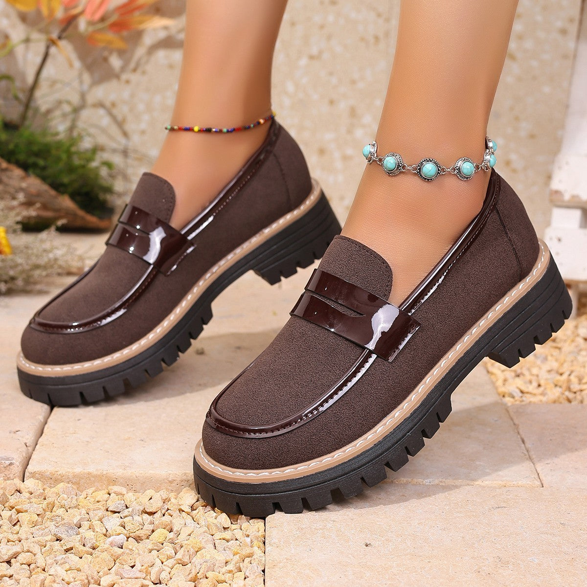 Mocassins Décontractés  – Talons Épais