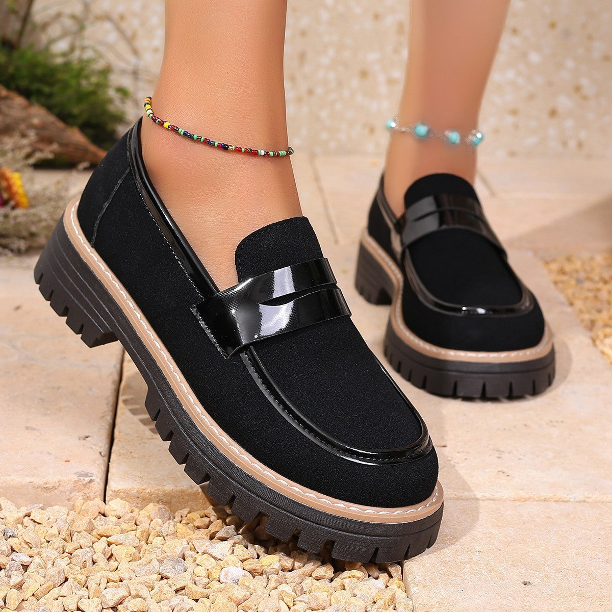 Mocassins Décontractés  – Talons Épais